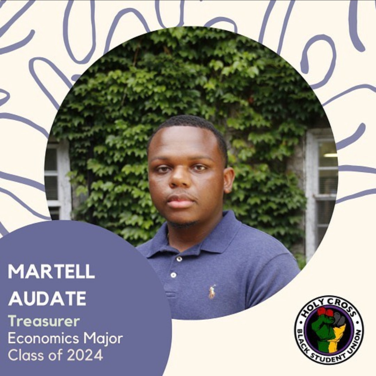 Martell Audate's Black Student Union executive board photo