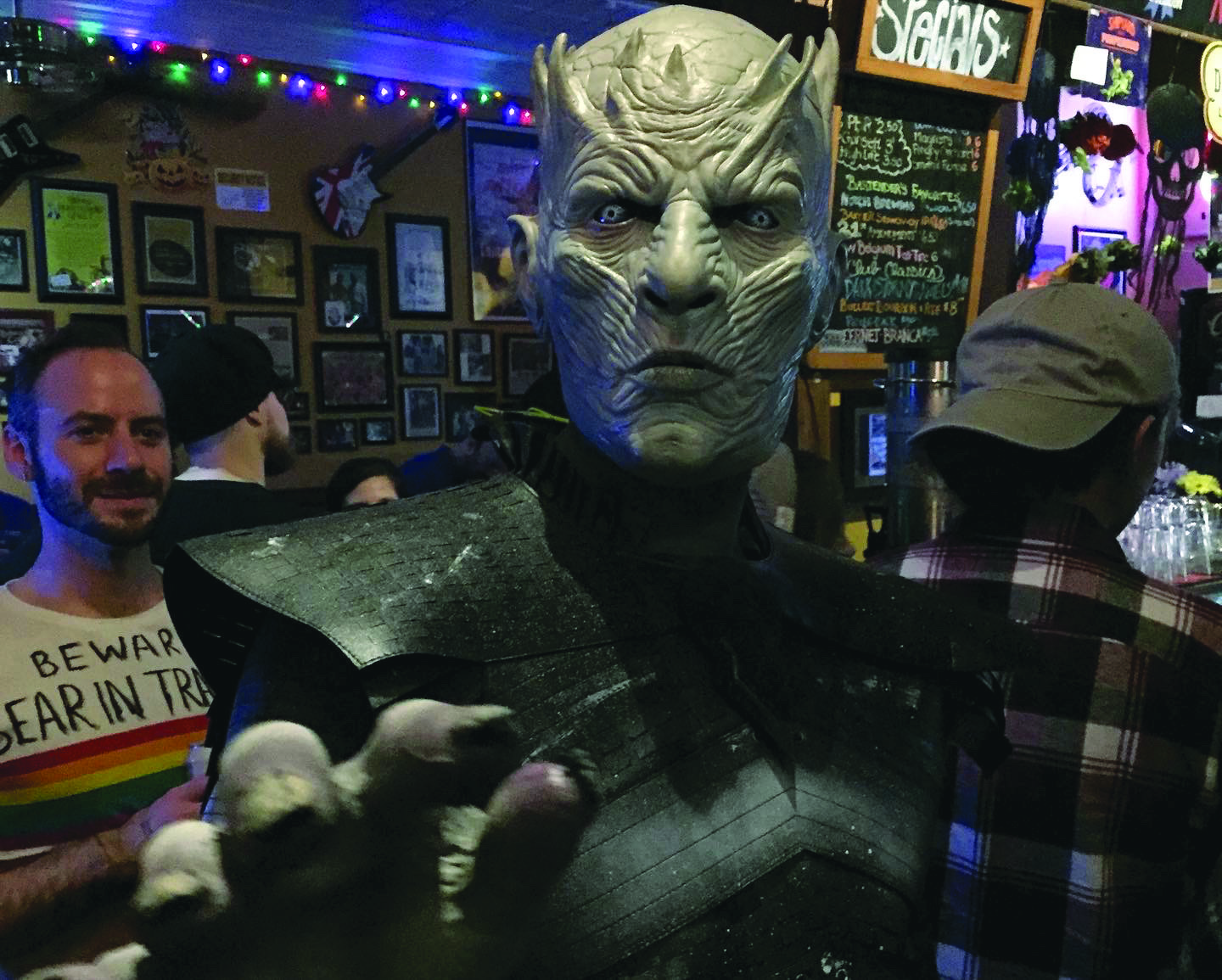 A photo of André  Isaacs dressed as the Night King from &quot;Game of Thrones&quot;