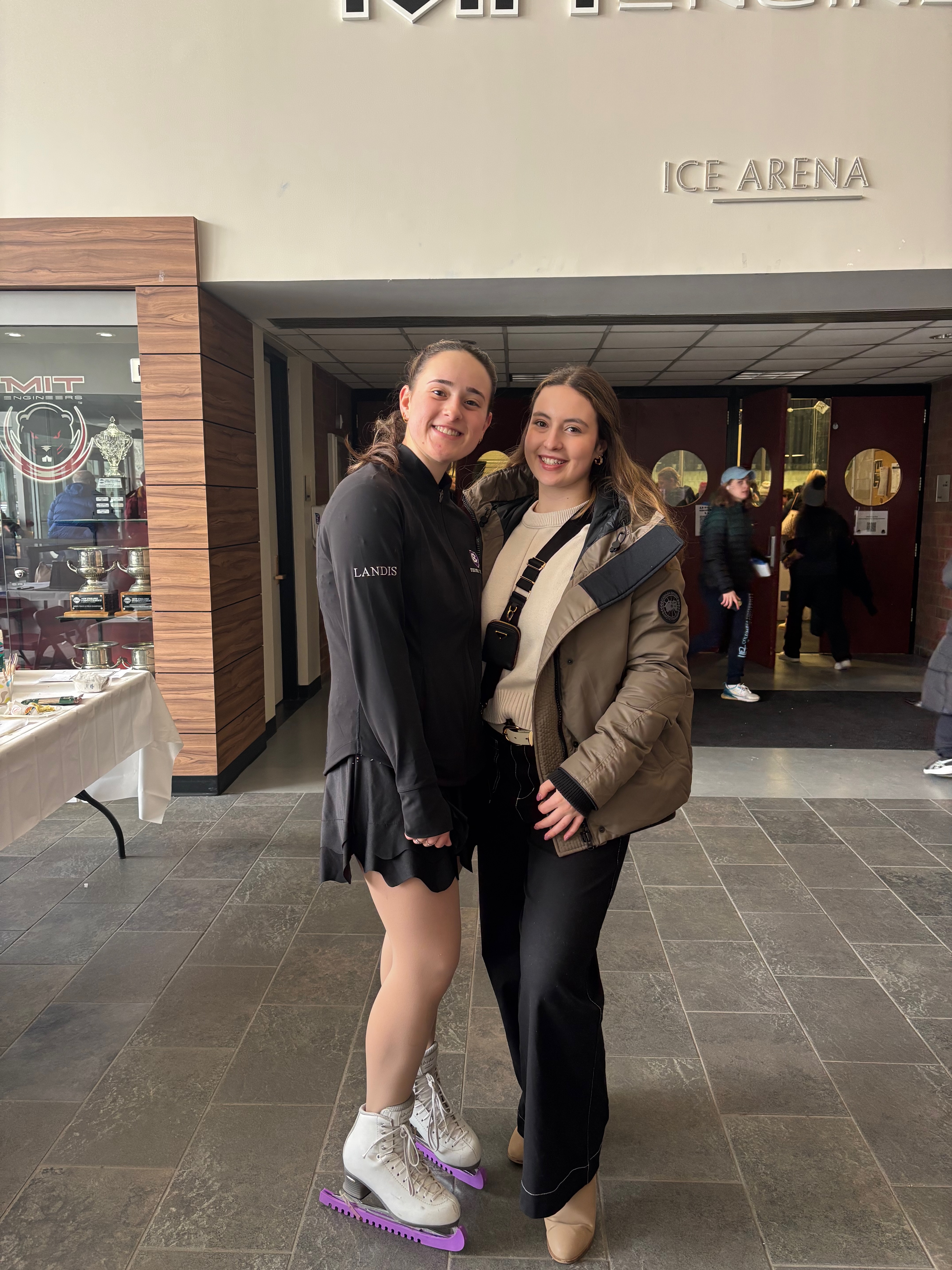 Molly Landis reunites with her orientation leader and fellow skate club member