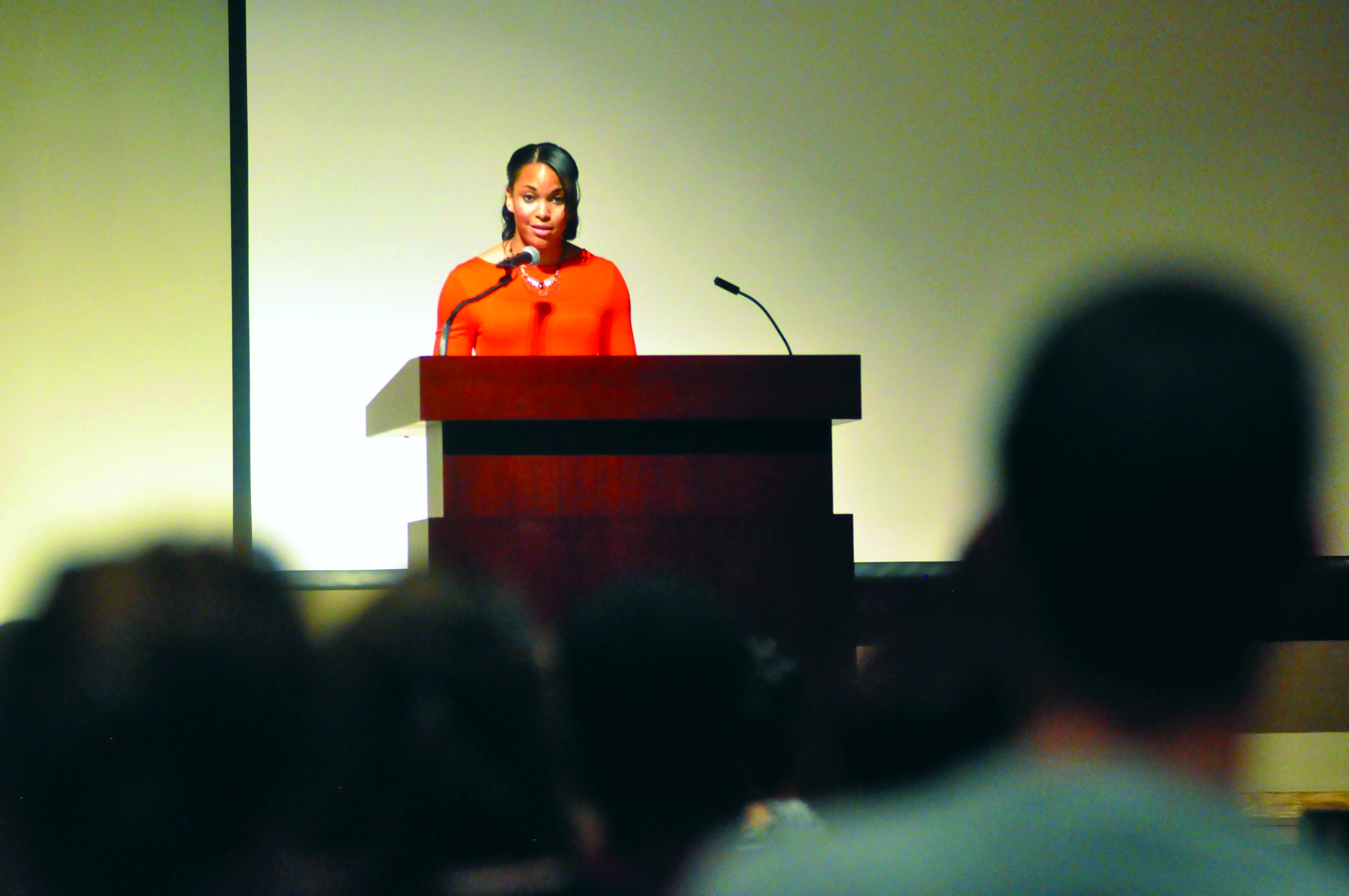 Payton Shubrick at a podium