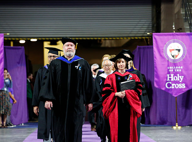 Faculty members process into the DCU Center.