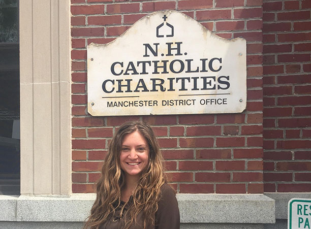 Katarina Blonski '20, a sociology major, interns at New Hampshire Catholic Charities in Manchester, New Hampshire.