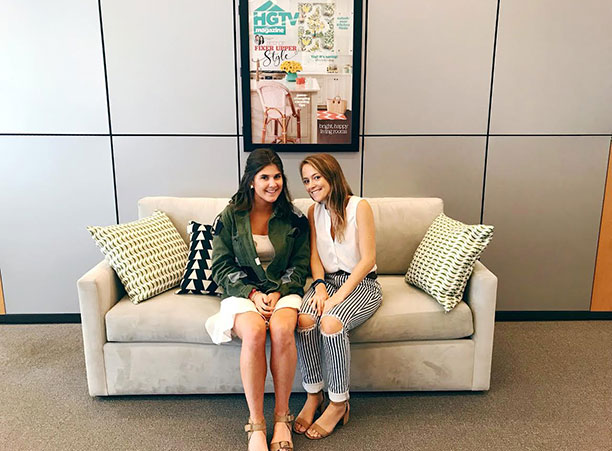 Murphy Grady '20, a studio arts major, and Emily Slucky '20, a psychology major, intern at HGTV Magazine in New York, New York.