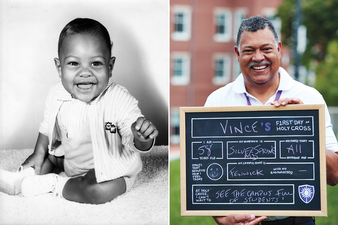 Left: President Vincent Rougeau at 51/2 months old. Photo courtesy of Shirley Rougeau.