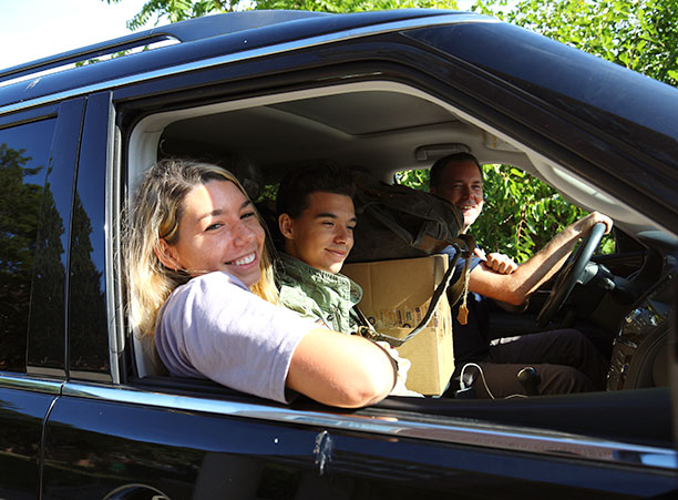 a student in her car