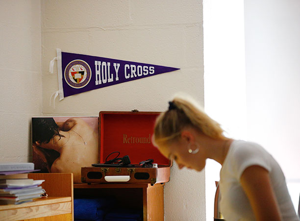 a student sits in her room