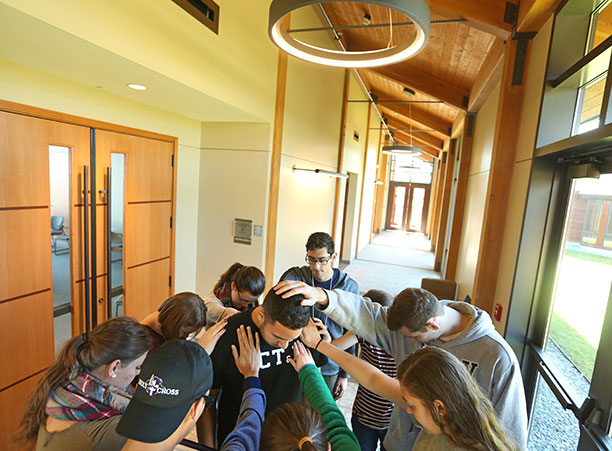 The Thomas P. Joyce ’59 Contemplative Center is a 33,800 square-foot complex featuring a chapel, meeting rooms, dining room, and bedrooms for 60 individuals in a lodge-like atmosphere removed from the regular bustle of campus life. Photo by: Tom Rettig