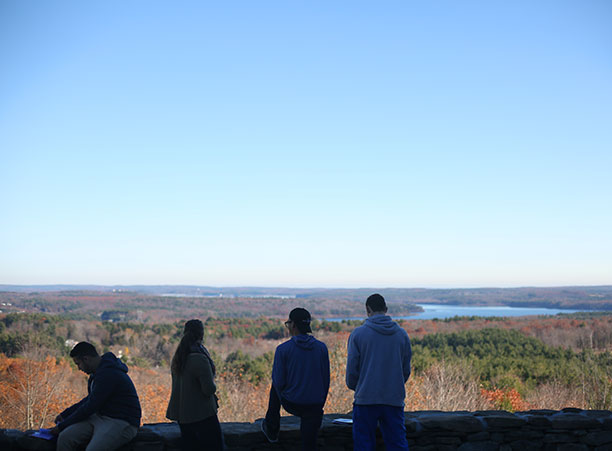 The Thomas P. Joyce ’59 Contemplative Center is a 33,800 square-foot complex featuring a chapel, meeting rooms, dining room, and bedrooms for 60 individuals in a lodge-like atmosphere removed from the regular bustle of campus life. Photo by: Tom Rettig