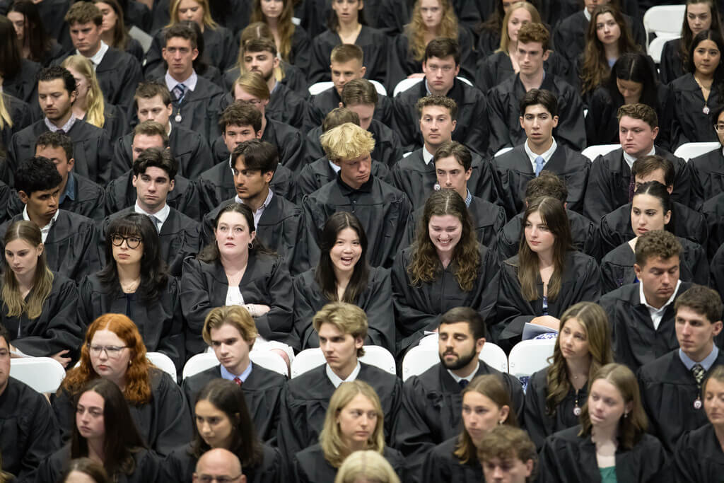 Students seated at baccalaureate Mass