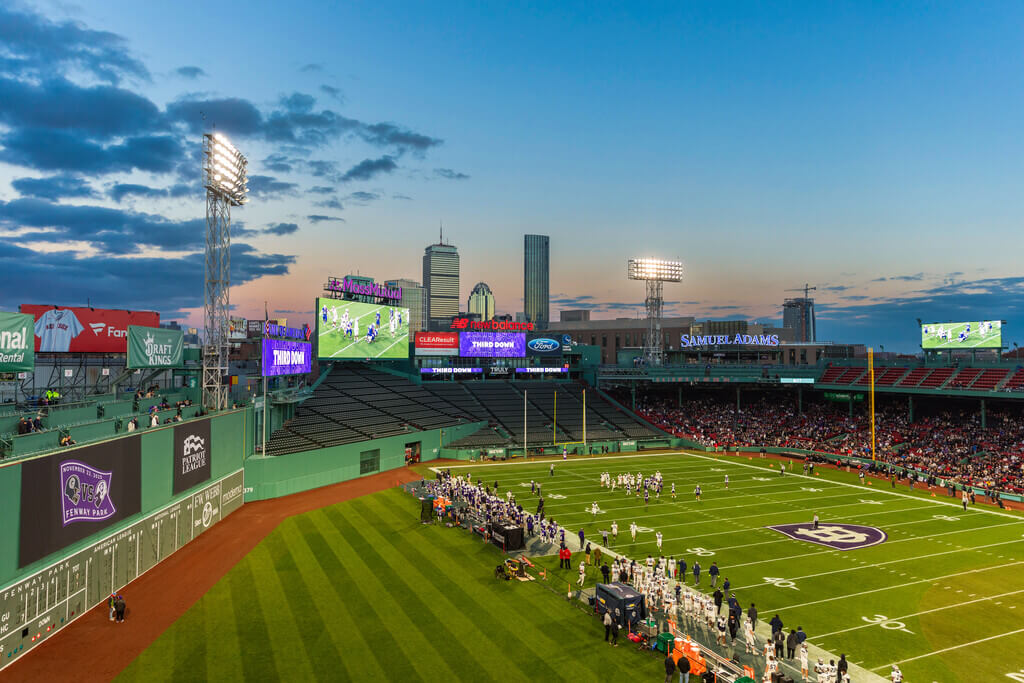 Fenway Park at sunset