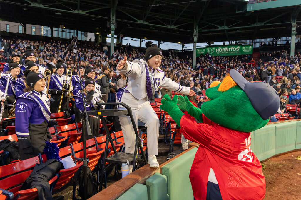 Band member hugging Wally