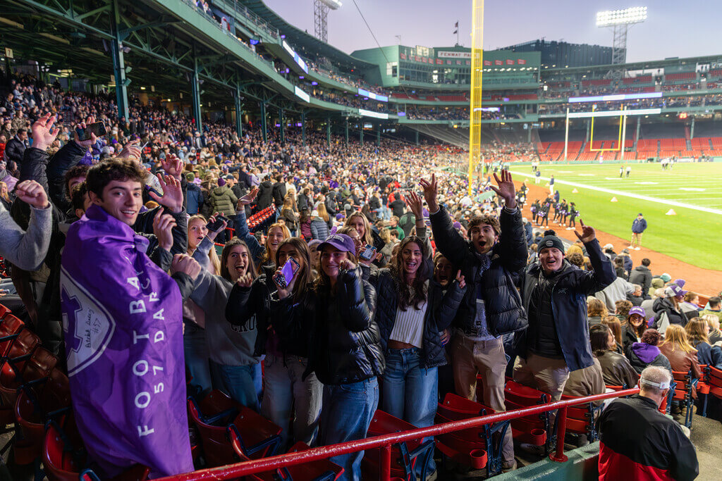 Holy Cross fans cheering