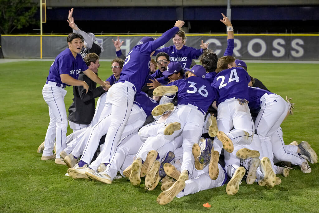 Pileup of baseball players