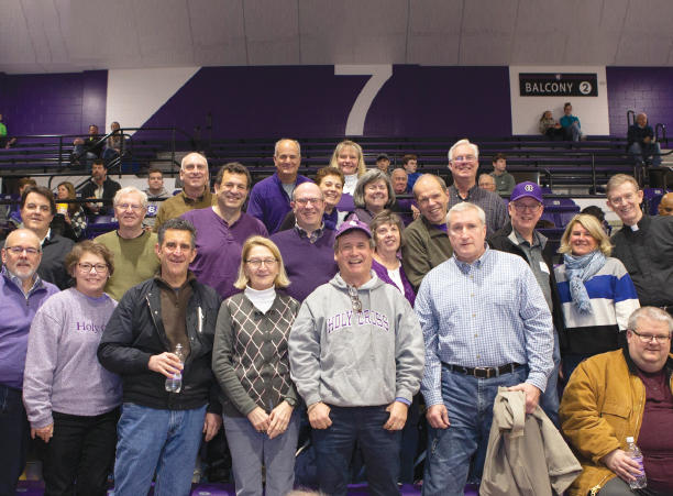 College President Rev. Philip L. Boroughs, S.J., joins Bob Tracy ’81 and his fellow 1979-1982 alumni at Winter Homecoming 2020.