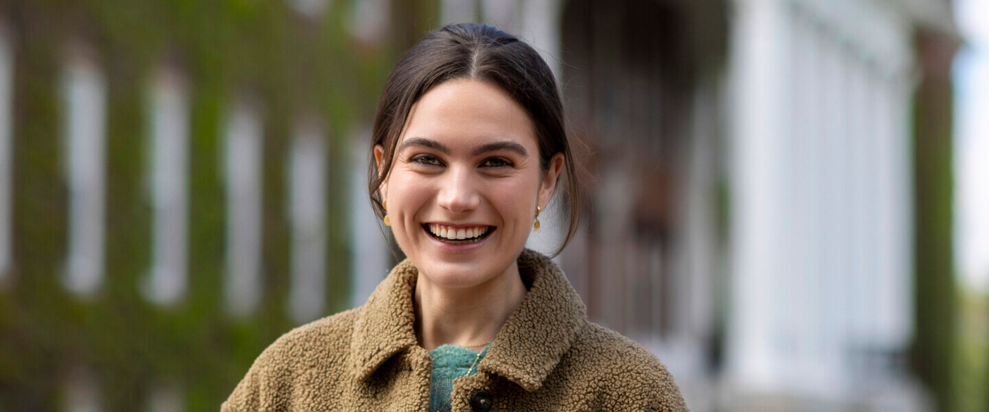 Female college student smiling