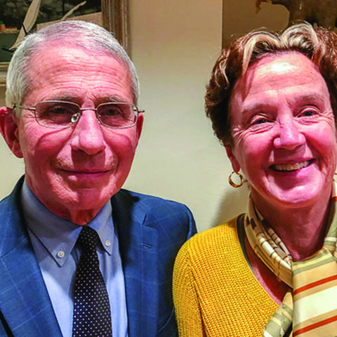 Fauci with his wife, Christine Grady, who is chief of the Department of Bioethics at the NIH Clinical Center. The couple has three daughters.