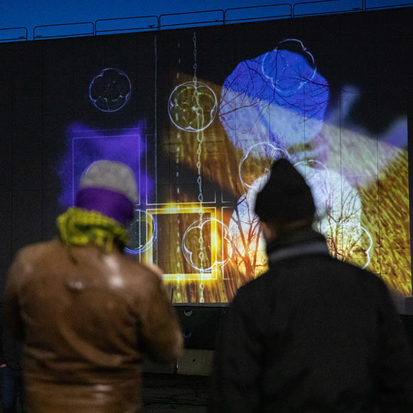 Students attend the "Massively Distributed" event hosted by Arts Transcending Borders in spring 2021.