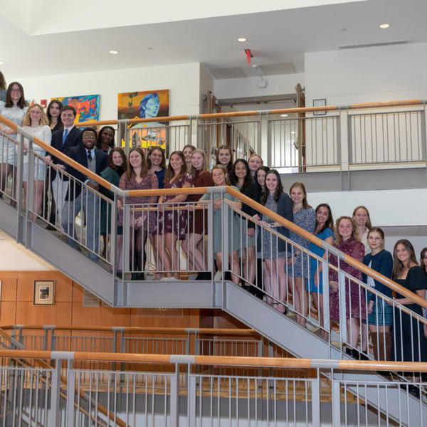 2022 Alpha Sigma Nu student honorees. Photo by Louie Despres