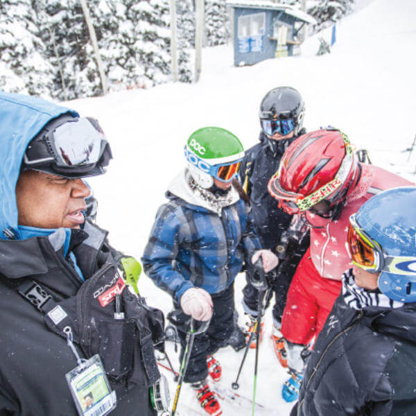 Schone Malliet coaches athletes training with the National Brotherhood of Skiers at Aspen Snowmass