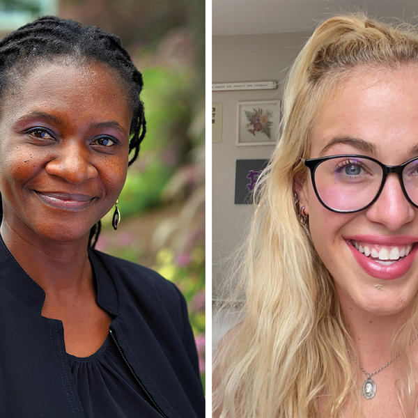 Professor Tsitsi Masvawure (left) and Riley Dolan '22 (right).