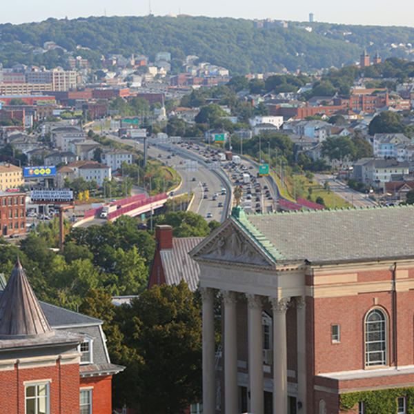 City of Worcester seen here from the Holy Cross campus. Photo by Tom Rettig