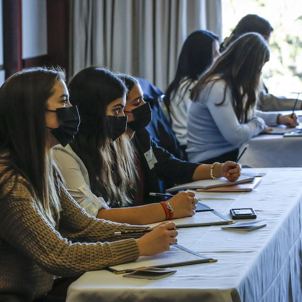Holy Cross students attend the 16th annual Women in Business Conference in the Hogan Campus Center