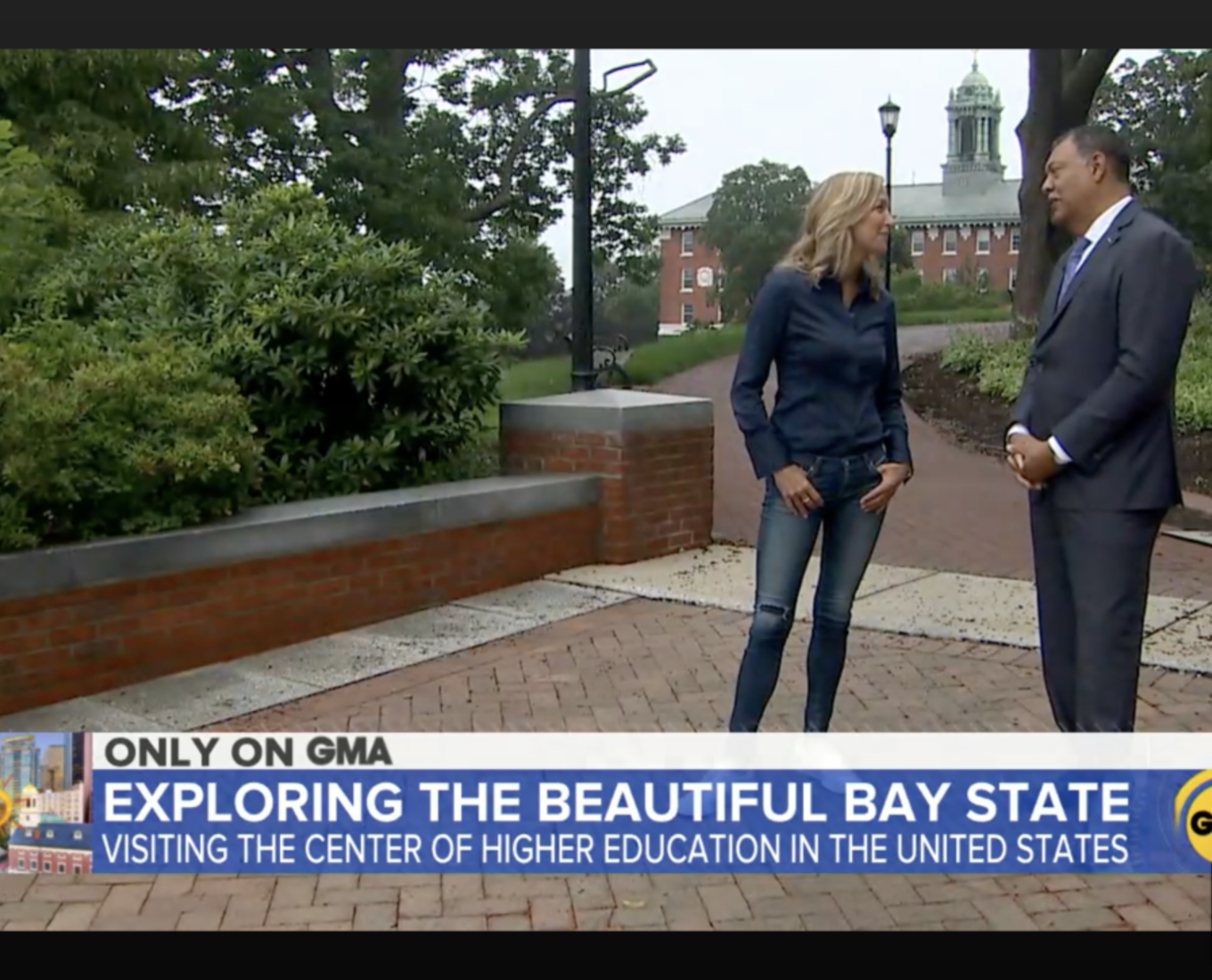 Screenshot of GMA interview with President Rougeau