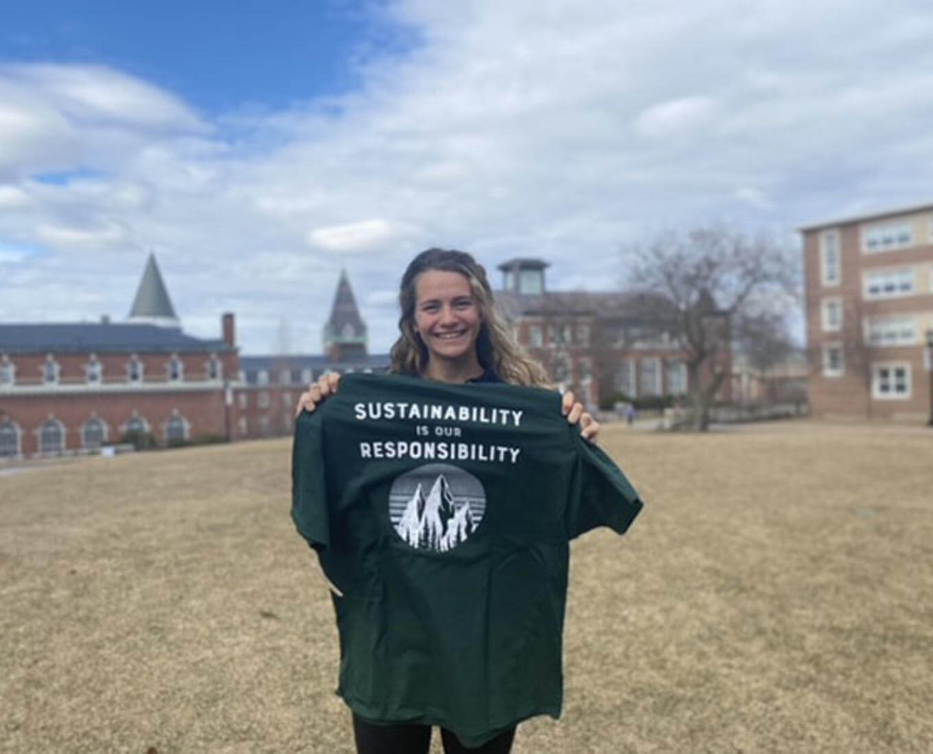 Renée LeBlanc '21, co-chair of EcoAction, on the Hoval last year.