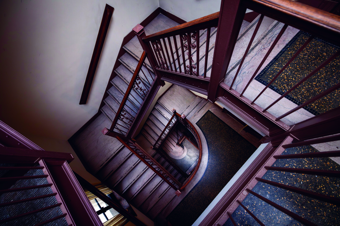 Bird's eye view of staircase